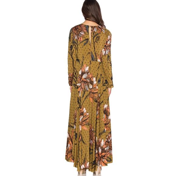 Free People First Kiss Maxi Dress Size Goldenrod Combo - Picture 5 of 13